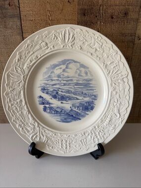 VTG 1939 Wedgwood 1st Edition Los Angeles CA Blue Transferware Plate